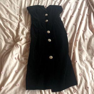 Saint Laurent Black Button Down Dress
